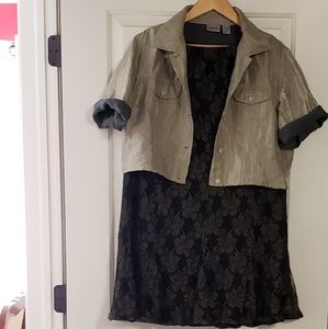 Chicos skirt & light shortsleeve cropped jacket